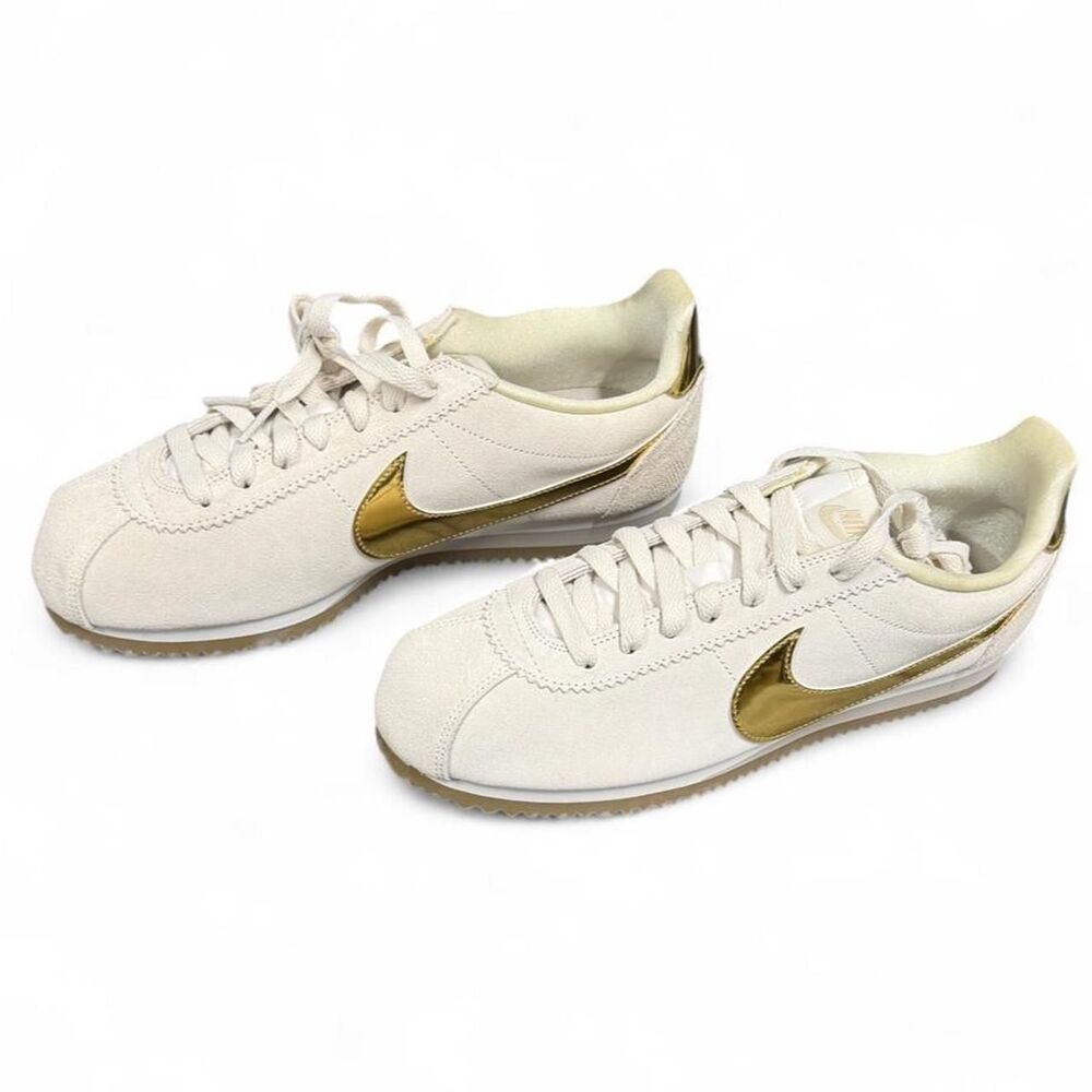 Nike Women's White and Cream Trainers Classic Cortez Size 10
